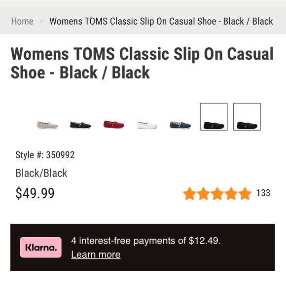 Black Toms size 36. Non smoking pet free home - Picture 4 of 4